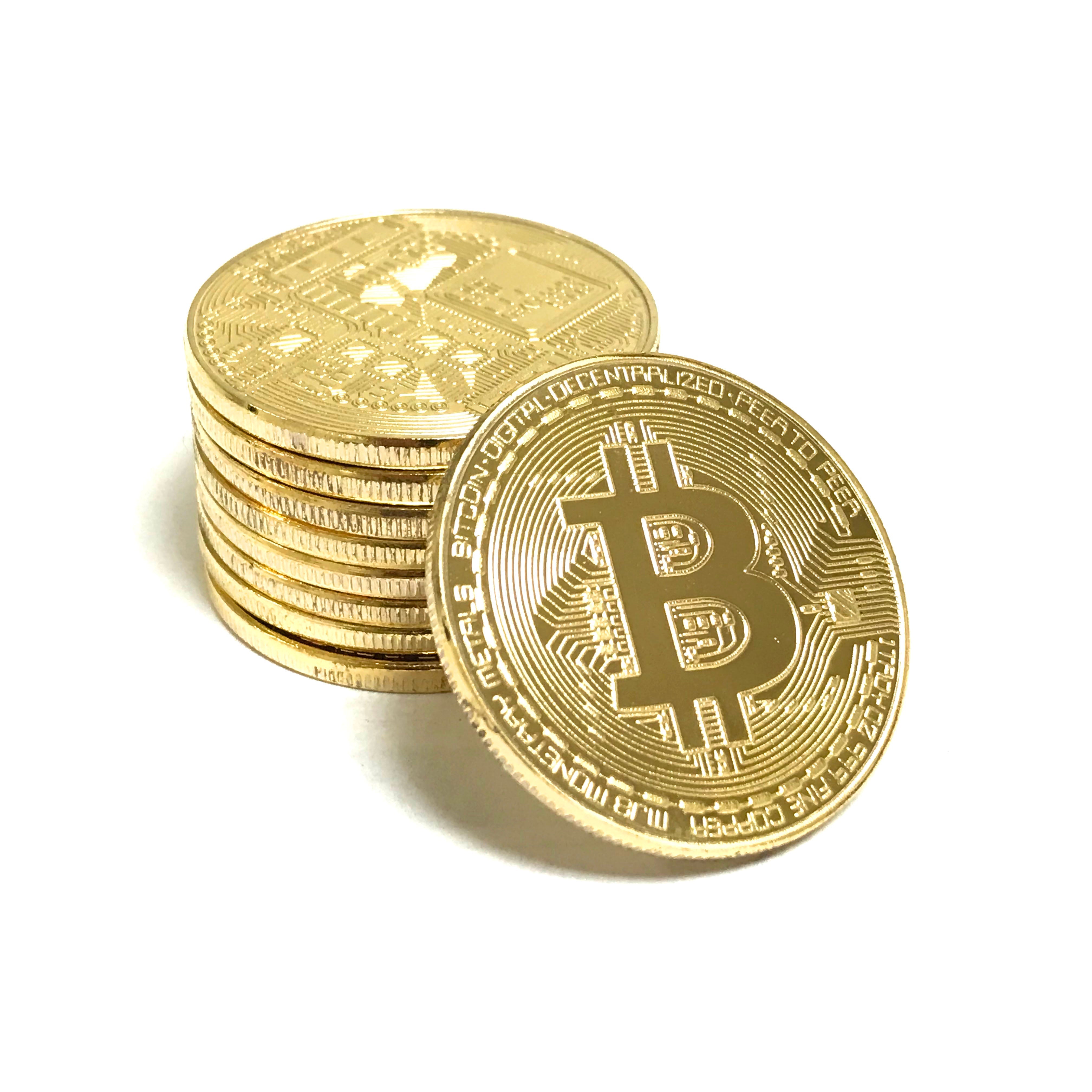 Gold Plated Bitcoin Cryptocurrency BTC Collectible Replica Display Prop