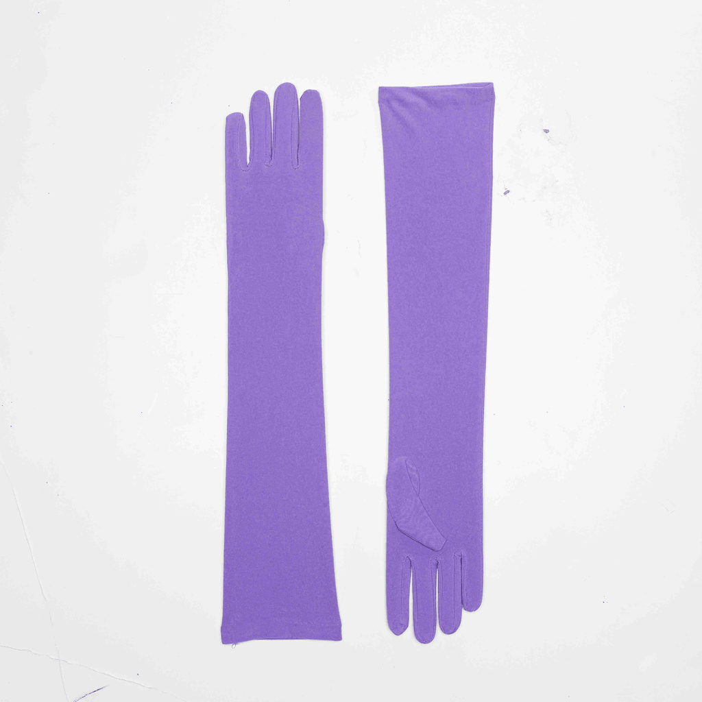 Purple Long Satin Gloves