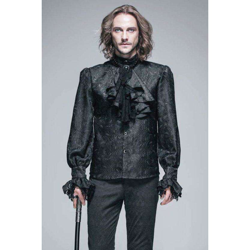 Men's Palace Style Gothic Shirt with Removable Tie