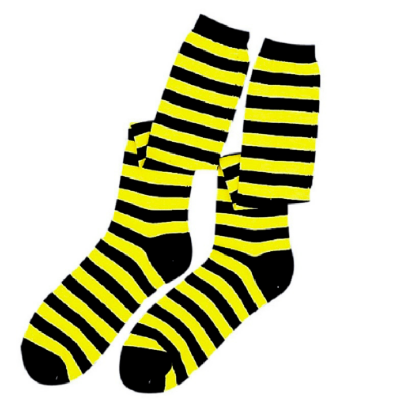 Yellow And Black Adult Knee High Bee Socks