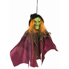 12 Inch Halloween Hanging Witch Head Prop