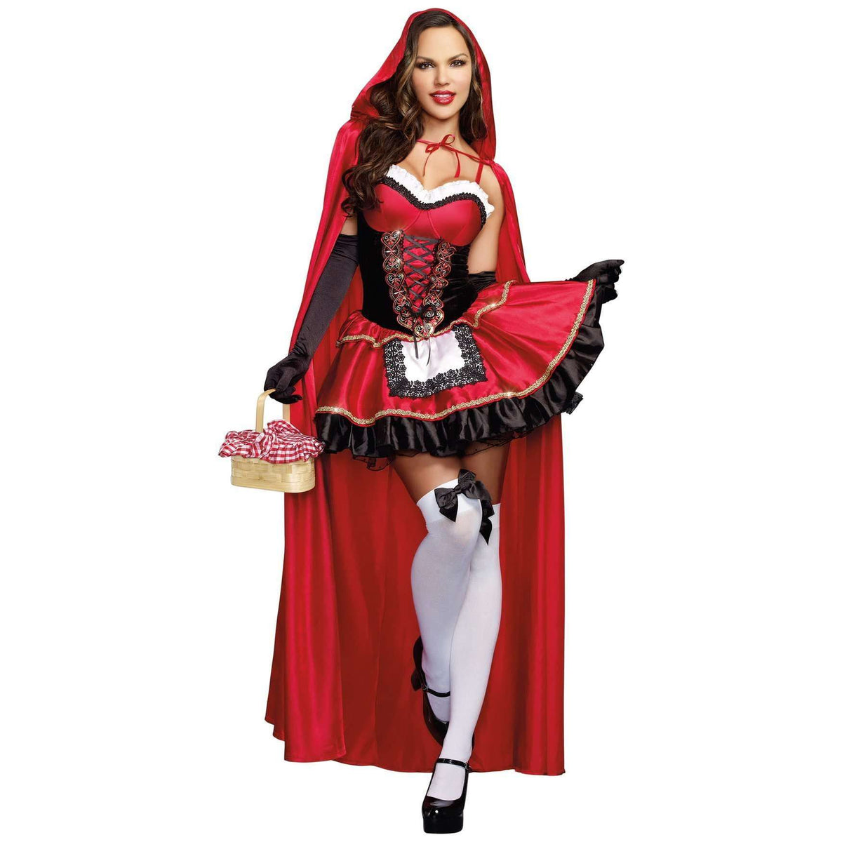 Sexy Little Red Riding Hood Dress Hood Dress and Cape Adult Costume