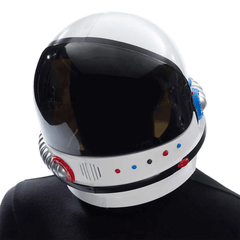 White Astronaut Adult Helmet w/ Button Activated Tinted Visor