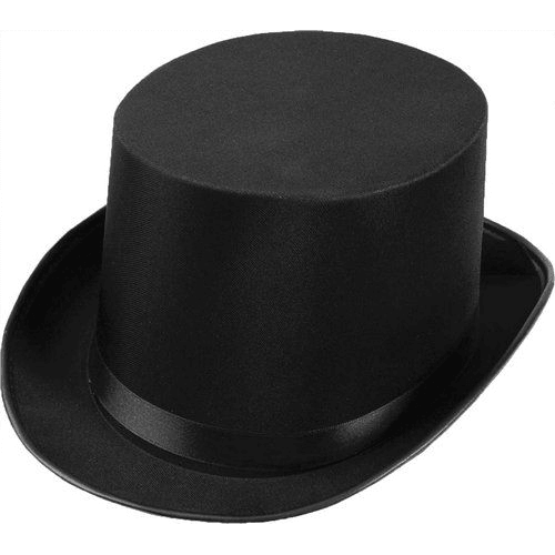 Black Deluxe Satin Top Hat