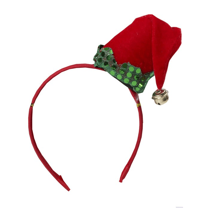 Mini Elf Hat On Headband Adult Christmas Accessory