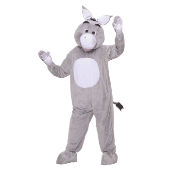 Grey Plush Donkey Adult Mascot Costume