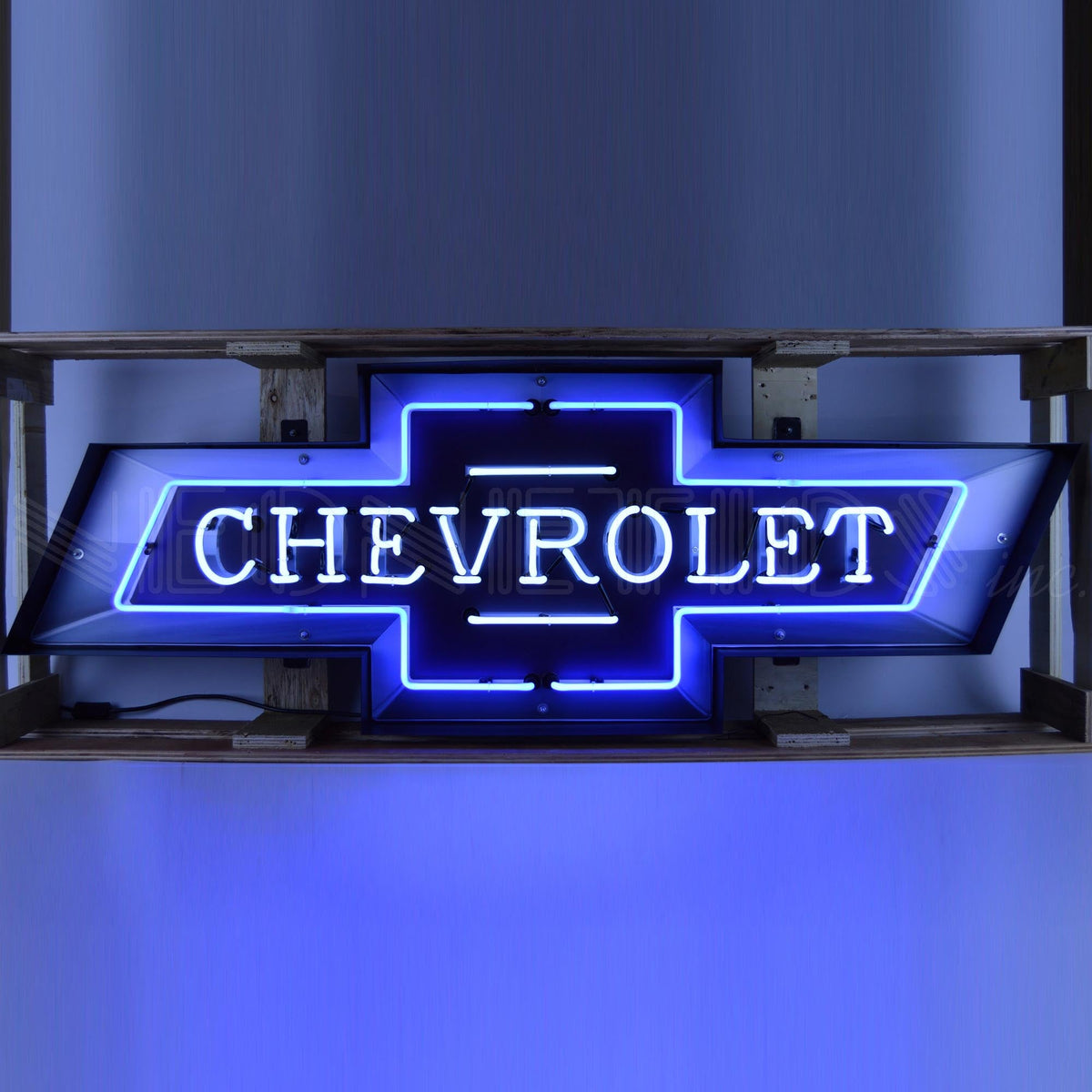 5 Foot Chevrolet Bowtie Neon Sign In Steel Can
