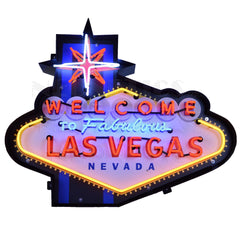 Welcome To Fabulous Las Vegas Neon Sign In Shaped Steel Can