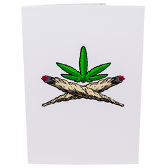 Marijuana Pot Leaf 3D Weed Greeting Card