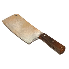 Plastic Kitchen Cleaver Blade Knife Prop - RUSTY - Rusty Blade with Brown Handle
