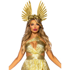 Golden Goddess Floral & Feather Headband
