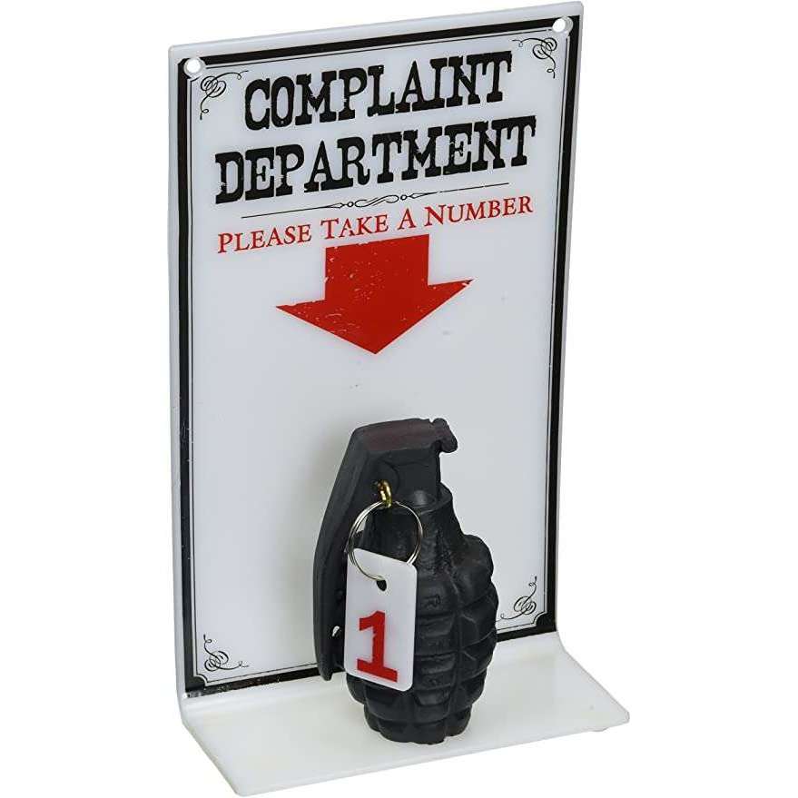 The Complaint Department Sign w/ Grenade