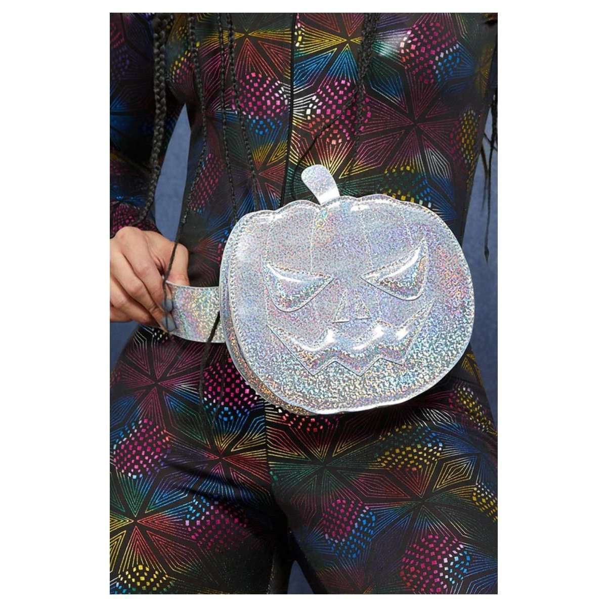 Rainbow Reflect Holographic Pumpkin Bum Bag