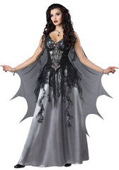 Dark Vampire Countess Dress with Bat Cape Adult Costume