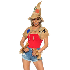 Sexy Scarecrow Costume Kit w/ Hat, Neck Piece, Wrist & Ankle Cuffs