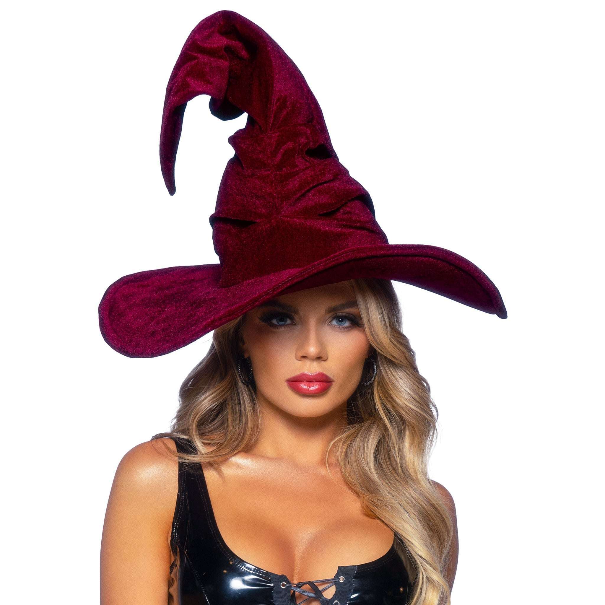 Velvet Ruched Witch Hat