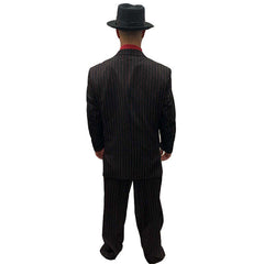 Exclusive 1920s Red & Black Pinstripe Zoot Suit Adult Costume