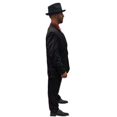 Exclusive 1920s Red & Black Pinstripe Zoot Suit Men's Costume Rent / 44R Exclusive 1920s Red & Black Pinstripe Zoot Suit Men's Costume Rent / 44R