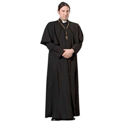 Rental- Religious Black Priest Robe With Cape- L