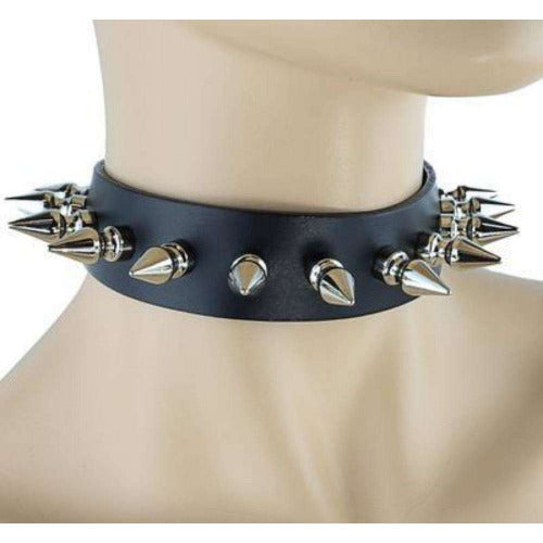 Black Choker with 1” Spikes