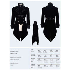 Vintage Black Gothic Swallowtail Jacket