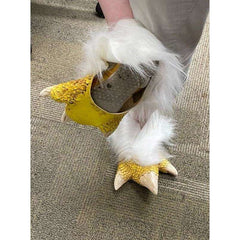 Classic Chicken Feet Shoe Wraps with White Hair