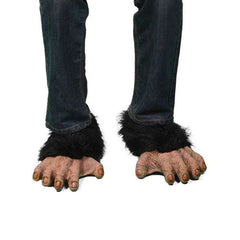Chimpanzee Monkey Feet Shoe Wraps with Black Fur