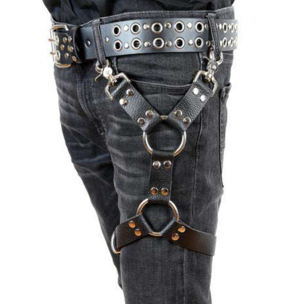 Wide Harness Rings Buffalo Leather 1 1/4