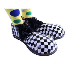 Classic Black and White Checkered Clown Shoes