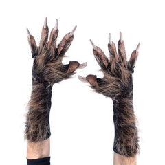 Wild Wolf Latex Claw Gloves With Brown Hair