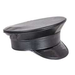 Patent Leather Matt Black Captain Hat