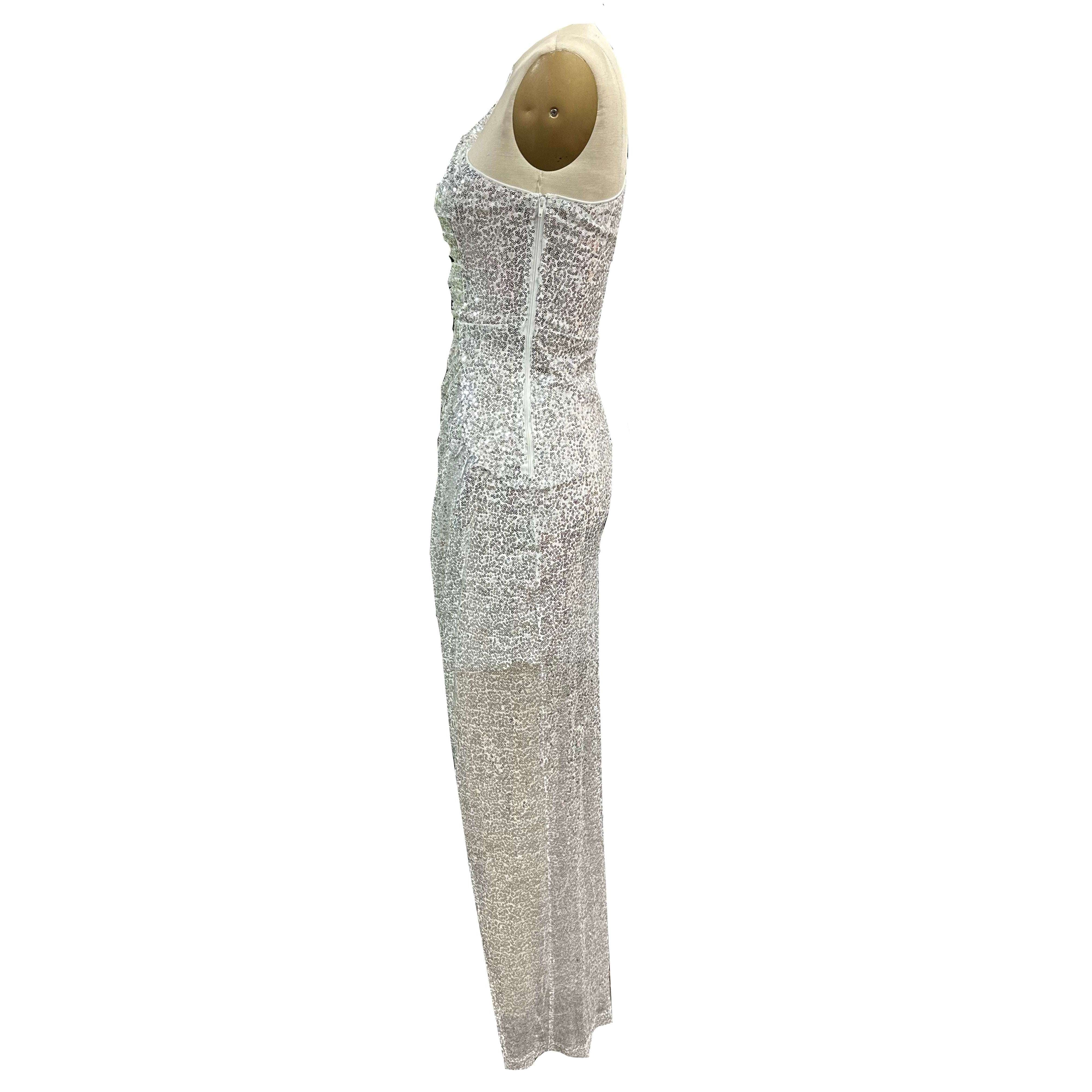 1970’s Disco Darling Silver Dress Adult Costume
