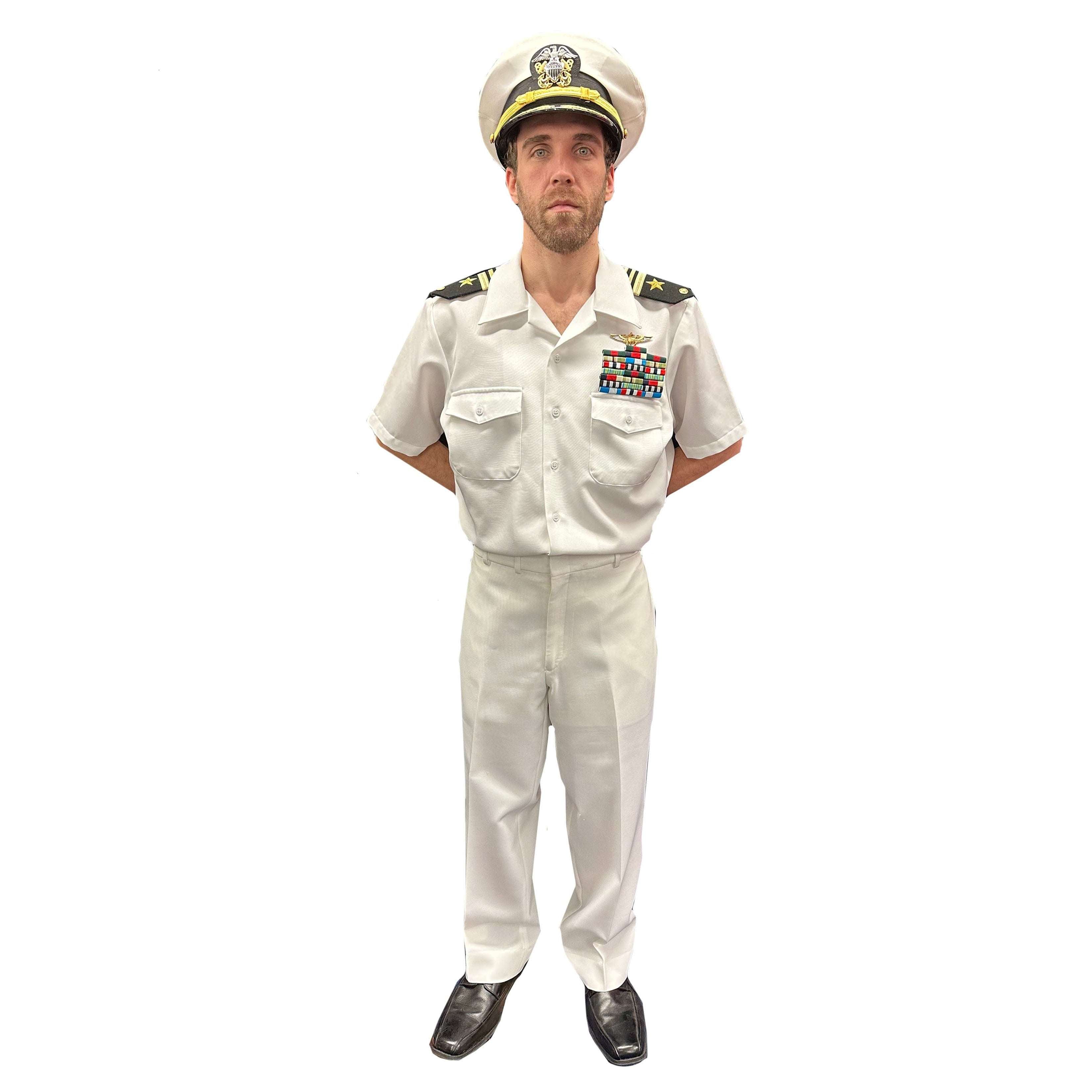 Production Quality Navy Uniform USN Adult Dress Whites Adult Costume Buy / X-Large