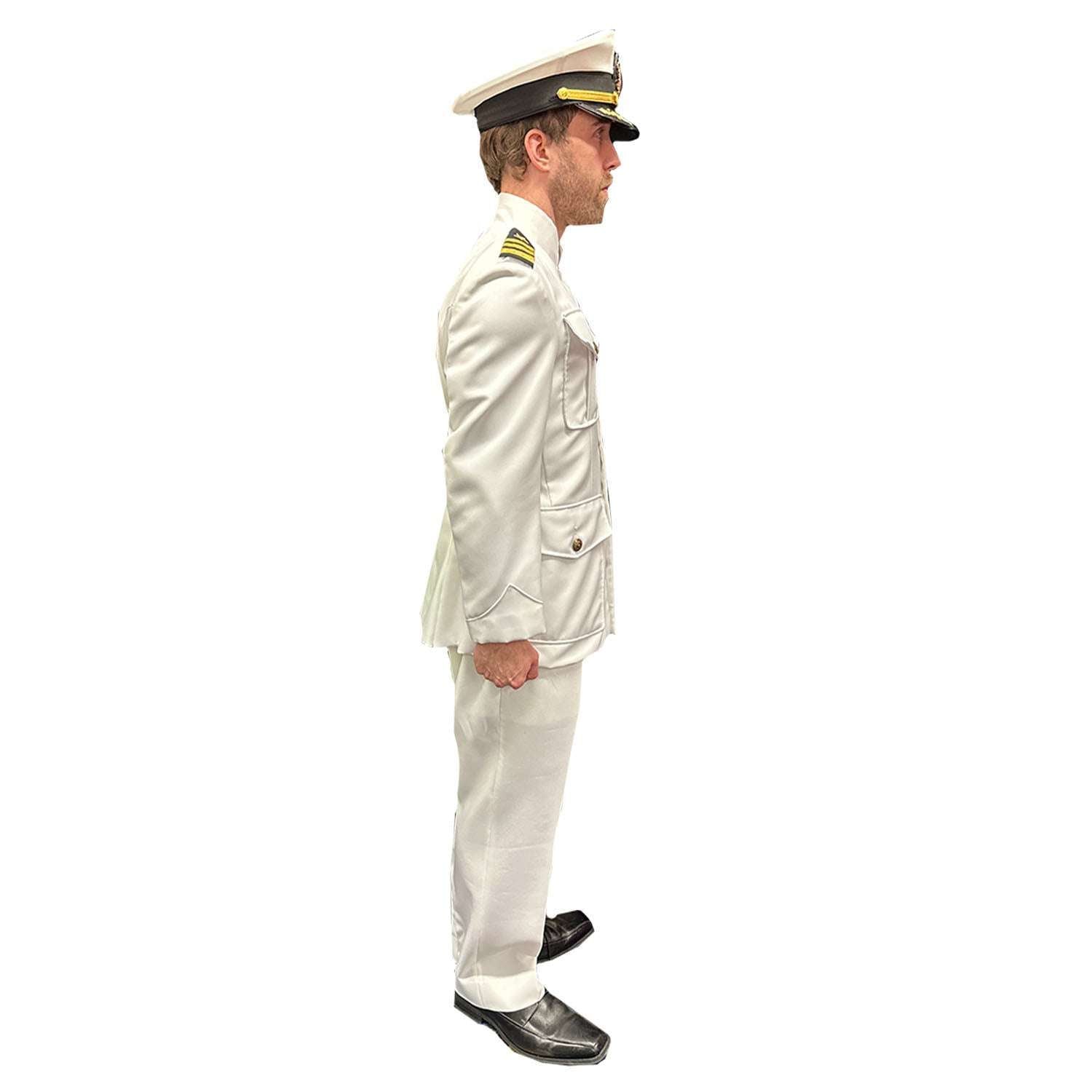Adult Yacht Boat Captain Hat Navy Cap Ship Sailor Costume Party Fancy Dress  Black+White