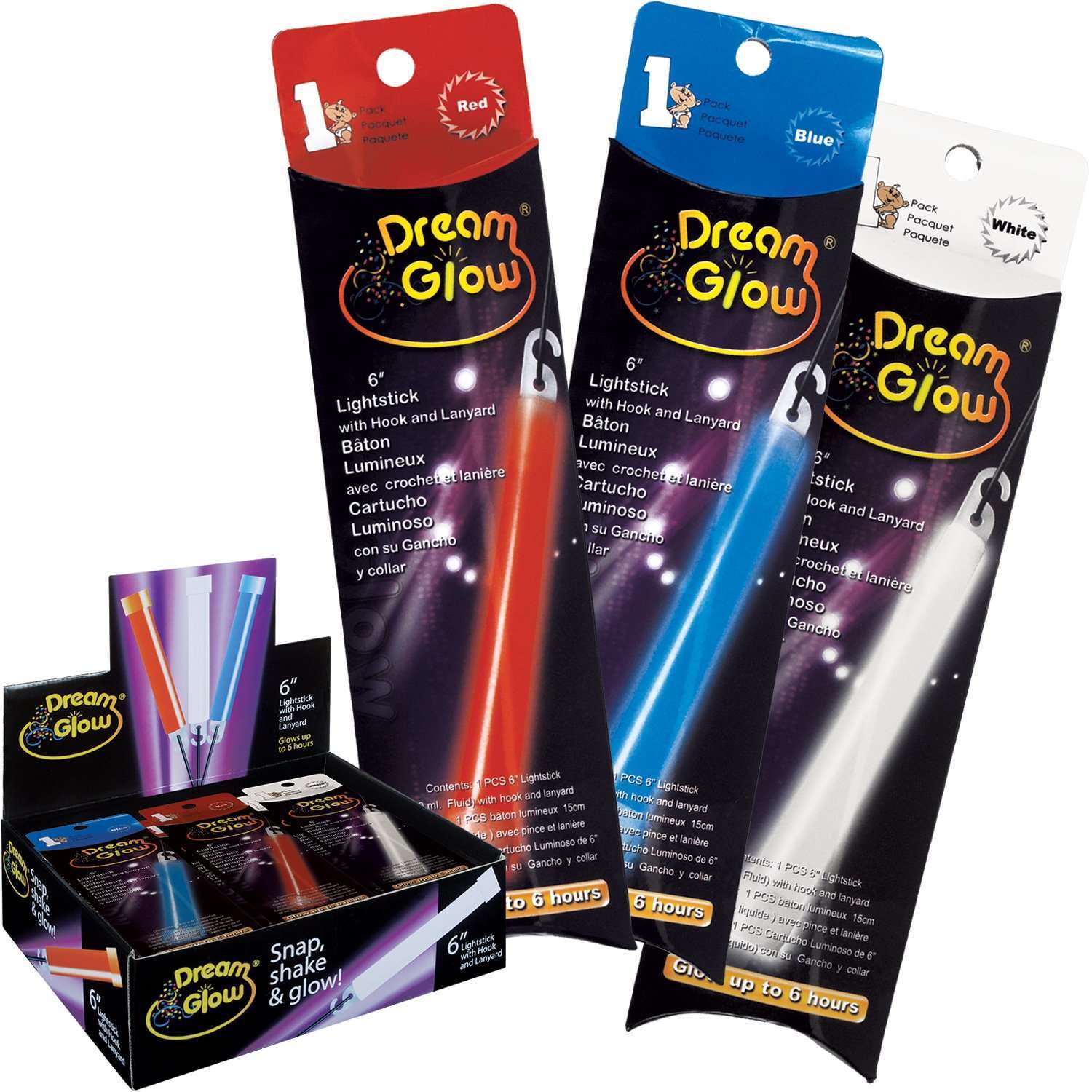 Dream Glow Sticks In Red, White or Blue