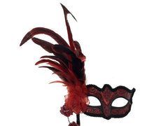 Venetian Mask with Flower and Stick