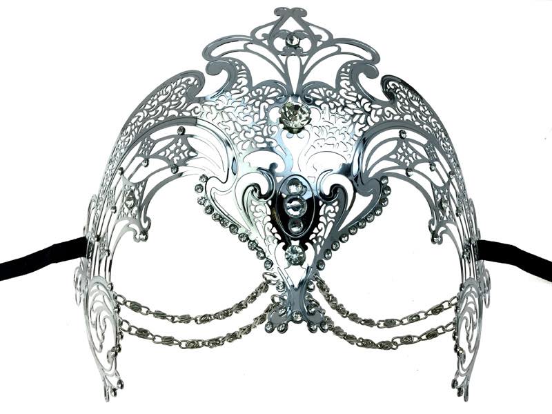 Metal Mask with Diamonds and Chains