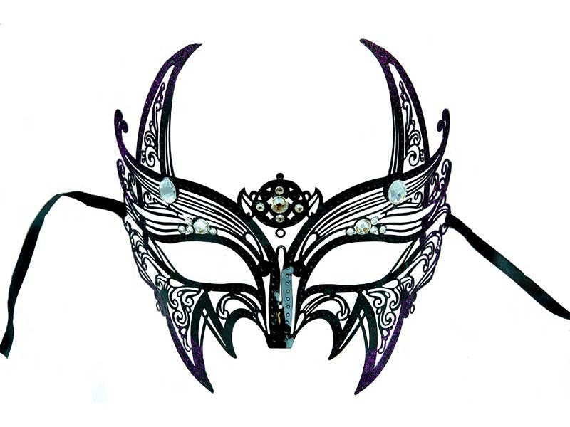 Metal Devil Styled Mask with Diamonds