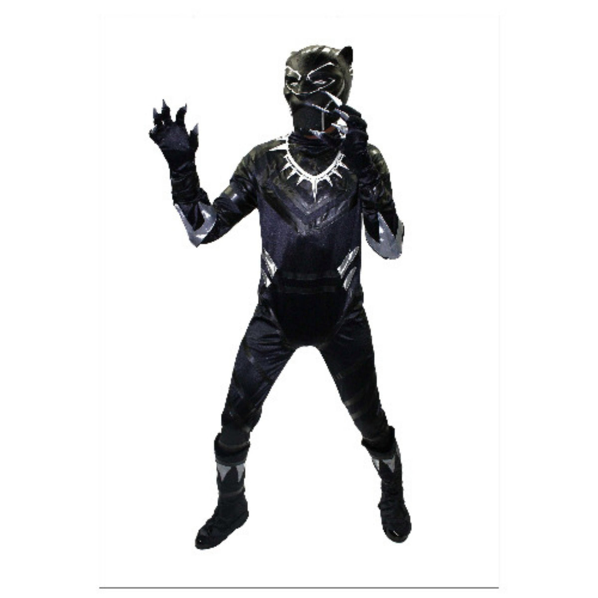 Deluxe Marvel Black Panther Costume w/ Boot Covers, Claws and Mask