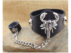 Leather Chain Bracelet with Scorpion