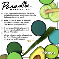 Mehron Pro 30 Color Paradise Water Activated Aqua Palette