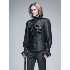 Men's Palace Style Gothic Shirt with Removable Tie