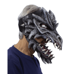 Black Noir Dragon Mask with Moving Jaw