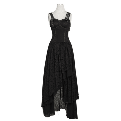 Asymmetrical Hem Lace Matching Steampunk Dress