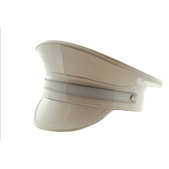 White Patent Police Hat