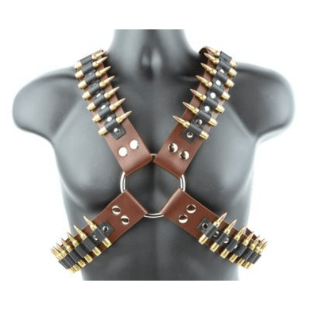 Brown Bullet Cross Harness 1 3/4’’ Wide with 3’’ Ring