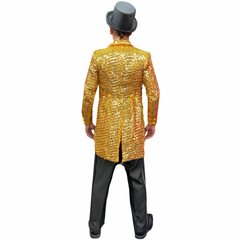 Bright Sunshine Gold Sequin Tailcoat Men's Adult Costume