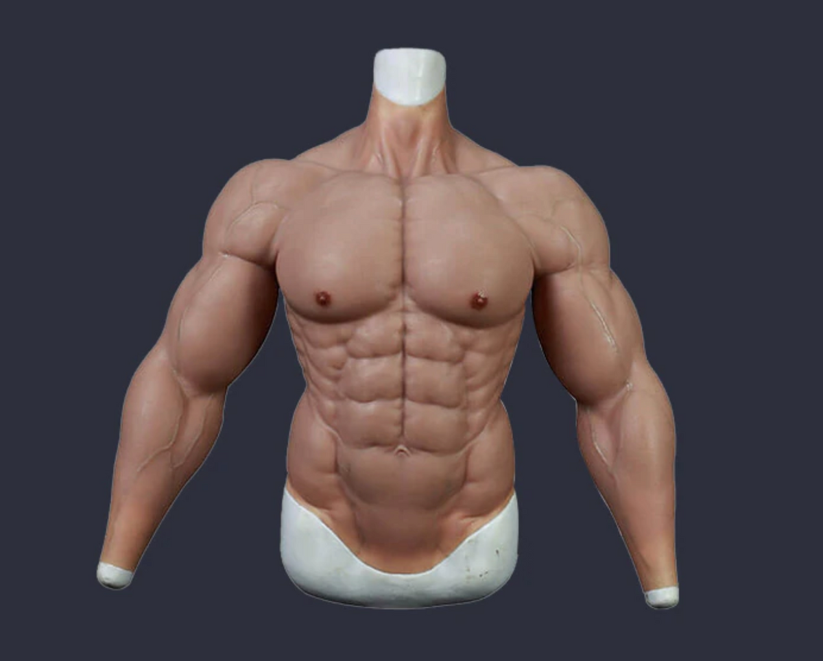 Deluxe Silicone Muscle Chest Dark Standard Size Rent