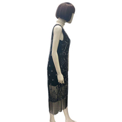 1920s Sheer Black Beaded Flapper Adult Costume