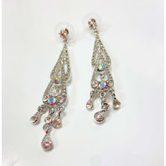 Silver and AB Crystal Earrings